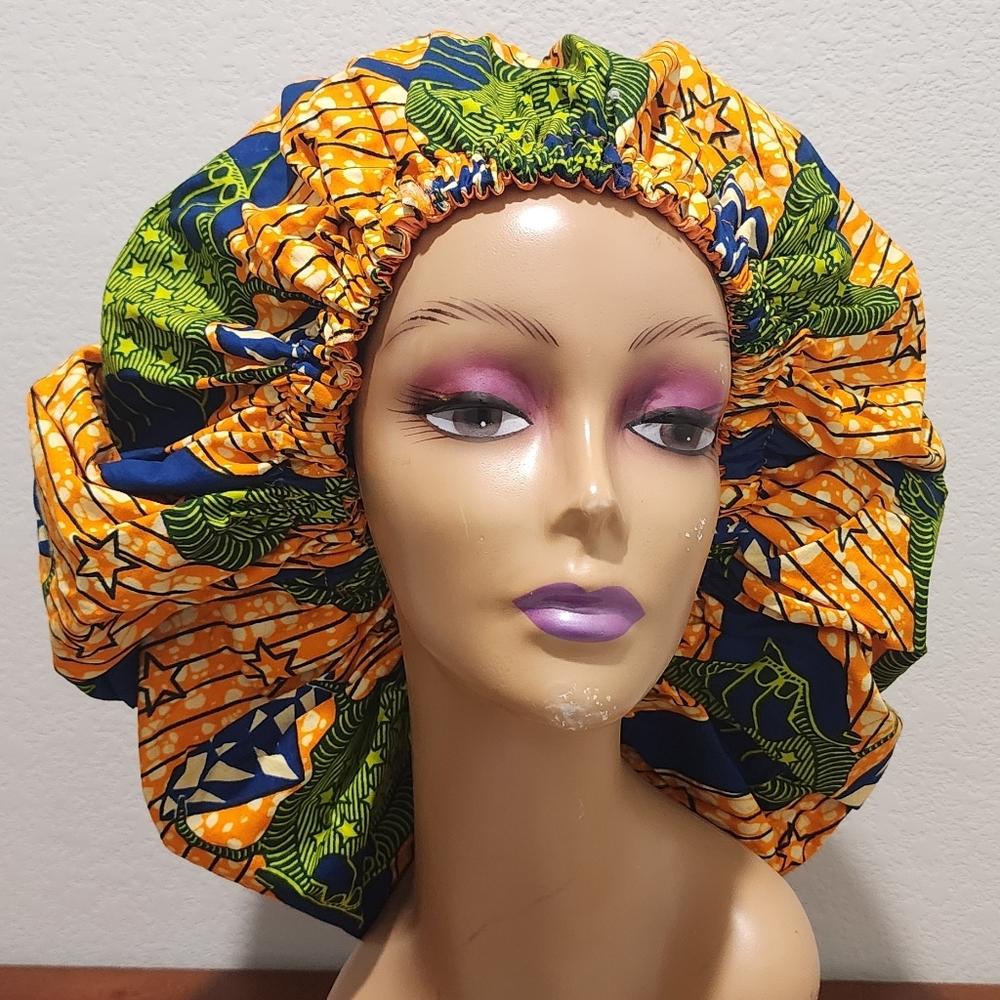Uwakstar Designs Handmade Colorful Patterned Bonnet XL